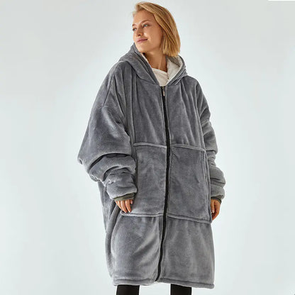 Amazon Thick Cozy Blanket with Hooded Robe for Comfort