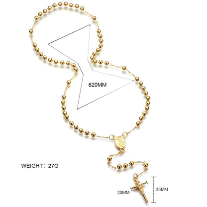 Cross Bead Pendant Necklace, Cross Necklace