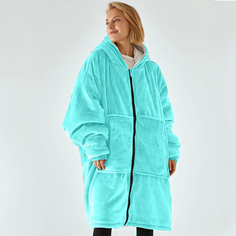 Amazon Thick Cozy Blanket with Hooded Robe for Comfort
