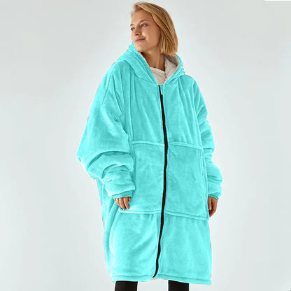Amazon Thick Cozy Blanket with Hooded Robe for Comfort