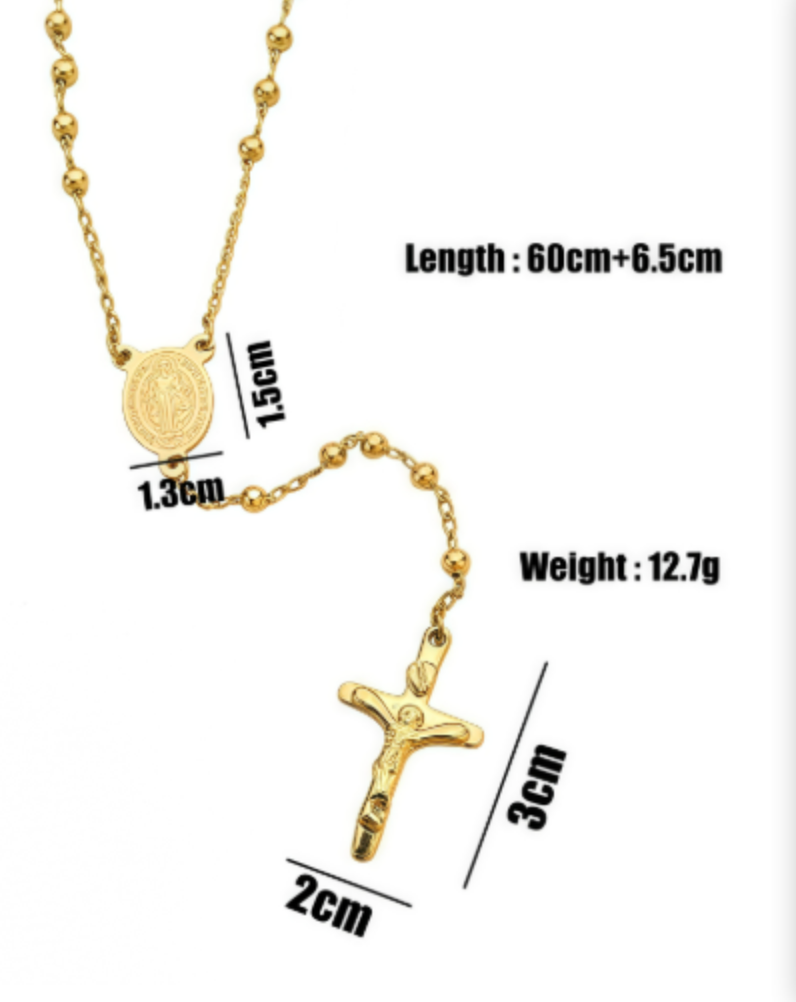 Cross Bead Pendant Necklace, Cross Necklace