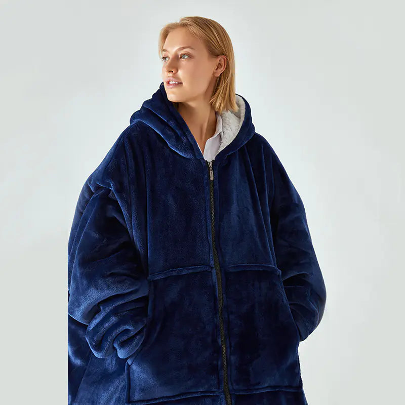 Amazon Thick Cozy Blanket with Hooded Robe for Comfort