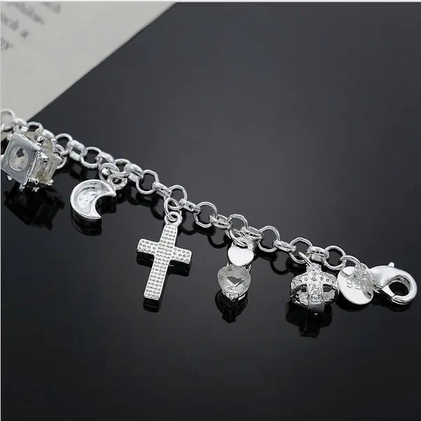 Cross and Moon Bracelet for Parties and Everyday Wear