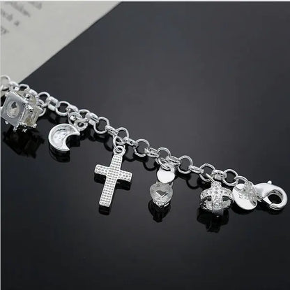Cross and Moon Bracelet for Parties and Everyday Wear